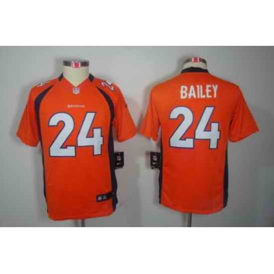 Youth Nike Denver Broncos 24# Champ Bailey Orange Color[Youth Limited Jerseys]